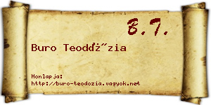 Buro Teodózia névjegykártya